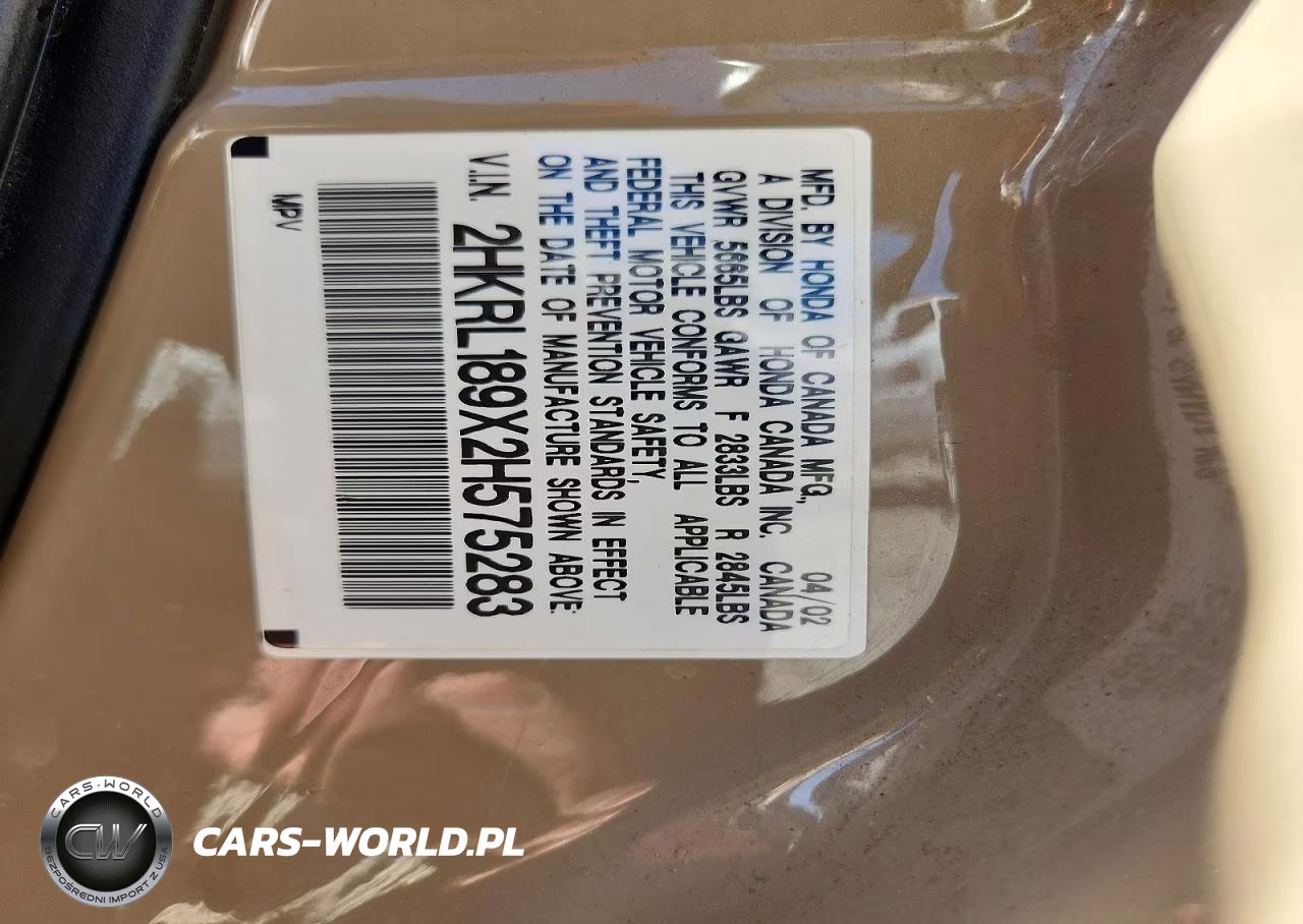 2002 Honda Odyssey Exl VIN:2HKRL189X2H575283 - 13