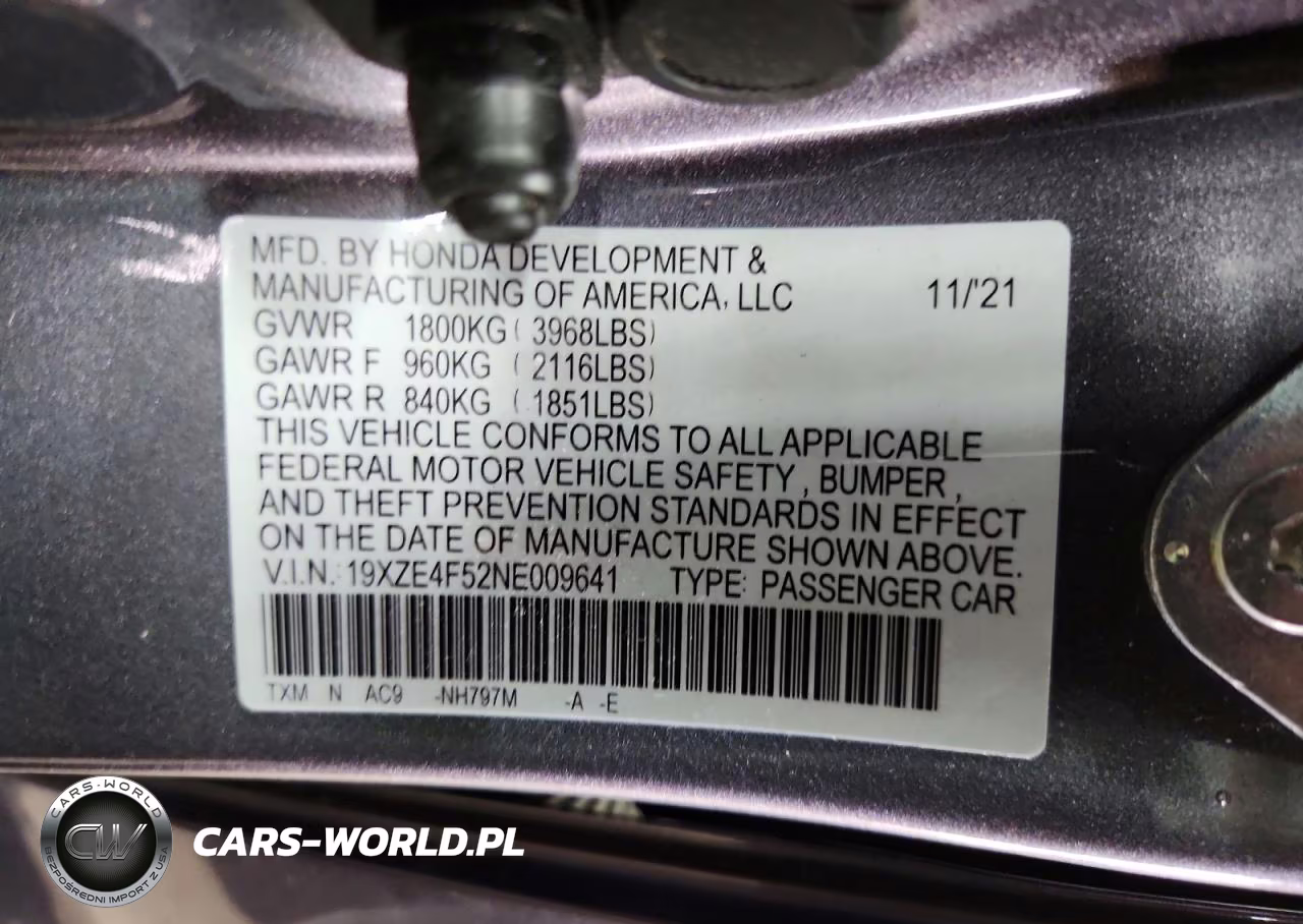 2022 Honda Insight Ex VIN:19XZE4F52NE009641 - 12