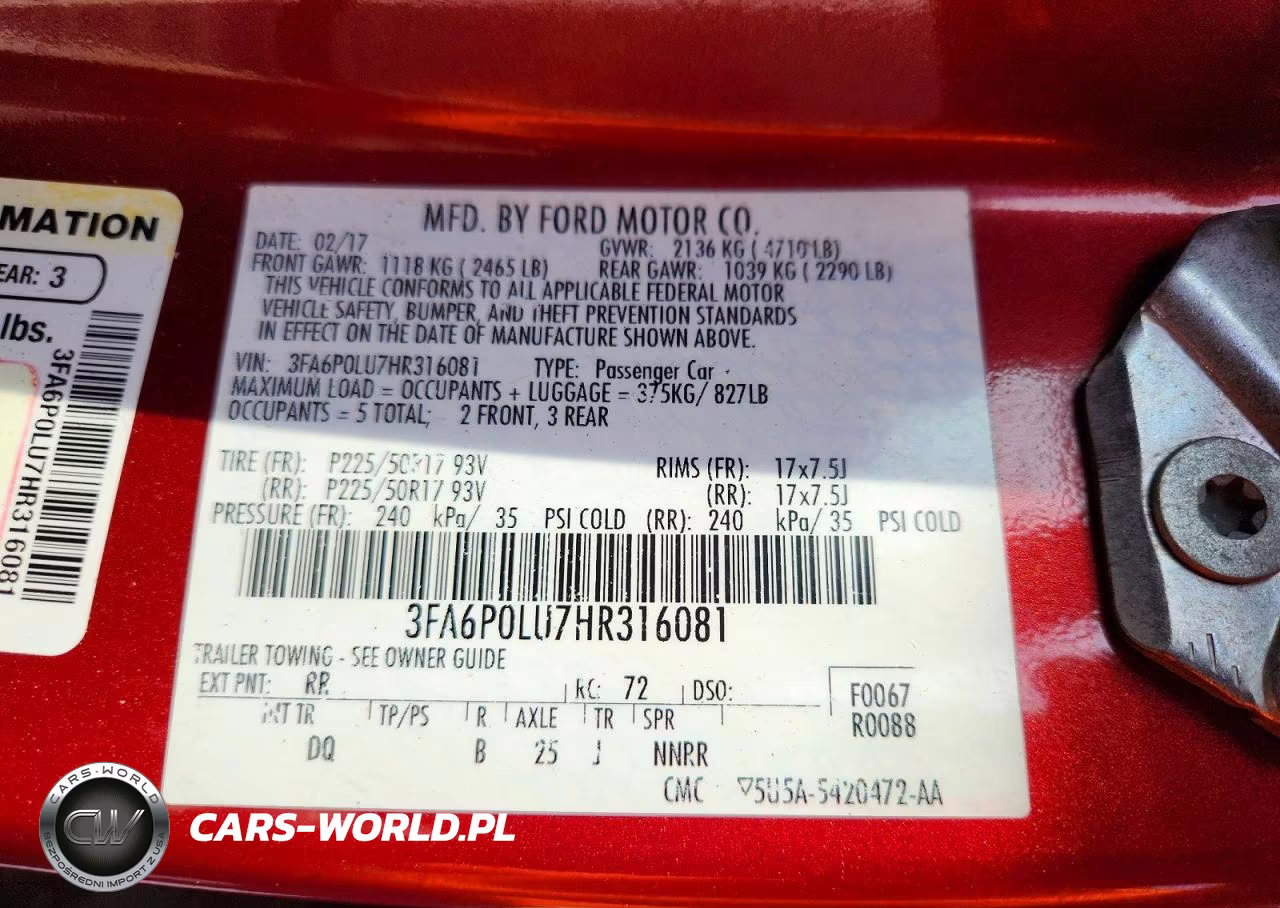 2017 Ford Fusion Se Hybrid VIN:3FA6P0LU7HR316081 - 12