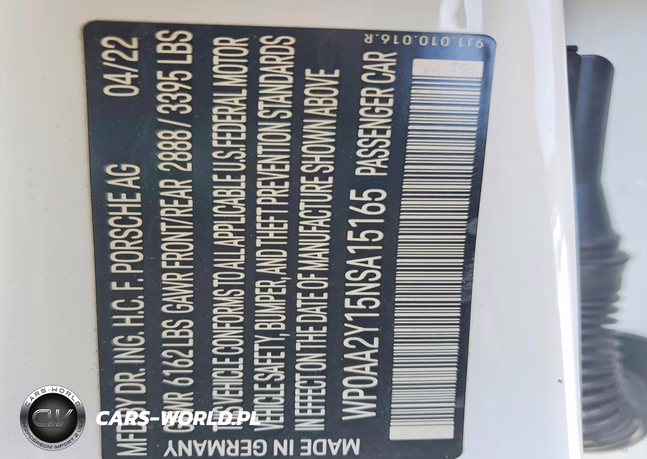 2022 Porsche Taycan VIN:WP0AA2Y15NSA15165 - 13