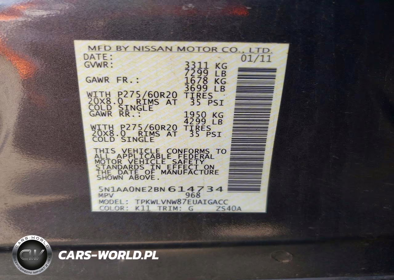 2011 Nissan Armada Platinum VIN:5N1AA0NE2BN614734 - 13