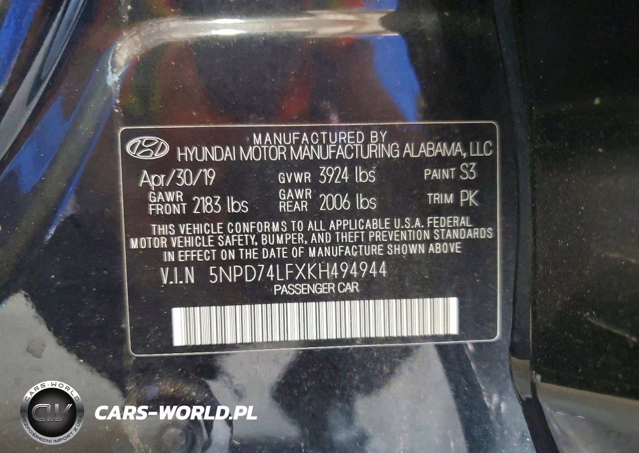2019 Hyundai Elantra Se VIN:5NPD74LFXKH494944 - 12