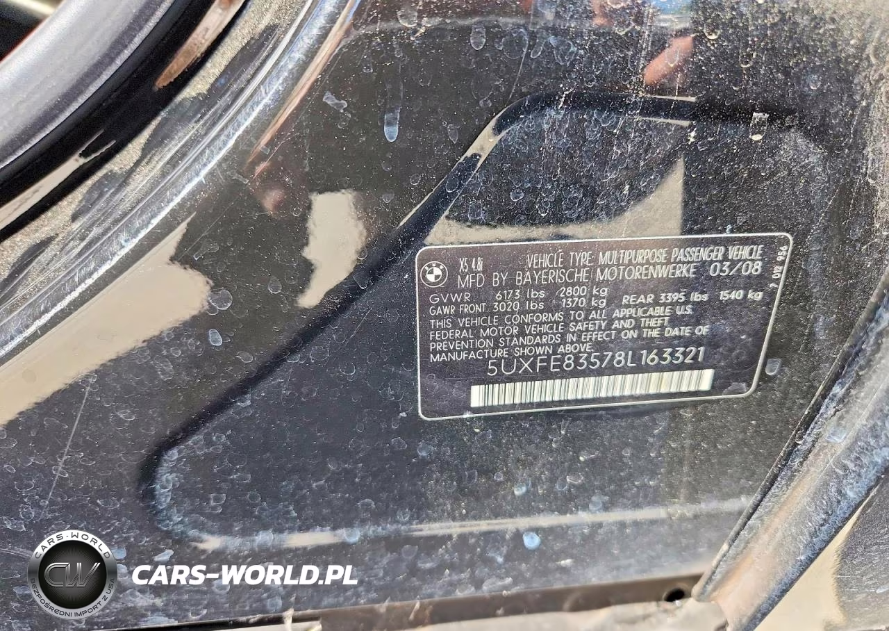2008 BMW X5 4.8I VIN:5UXFE83578L163321 - 13
