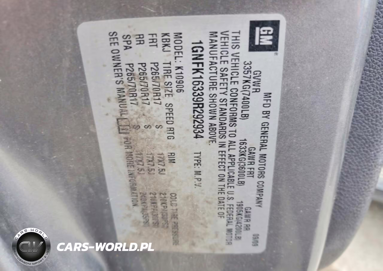2009 Chevrolet Suburban K1500 Ls VIN:1GNFK16339R292934 - 14