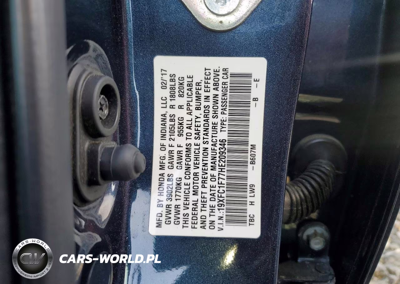 2017 Honda Civic Exl VIN:19XFC1F77HE209346 - 13