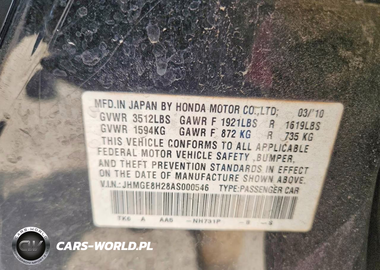 2010 Honda Fit VIN:JHMGE8H28AS000546 - 12