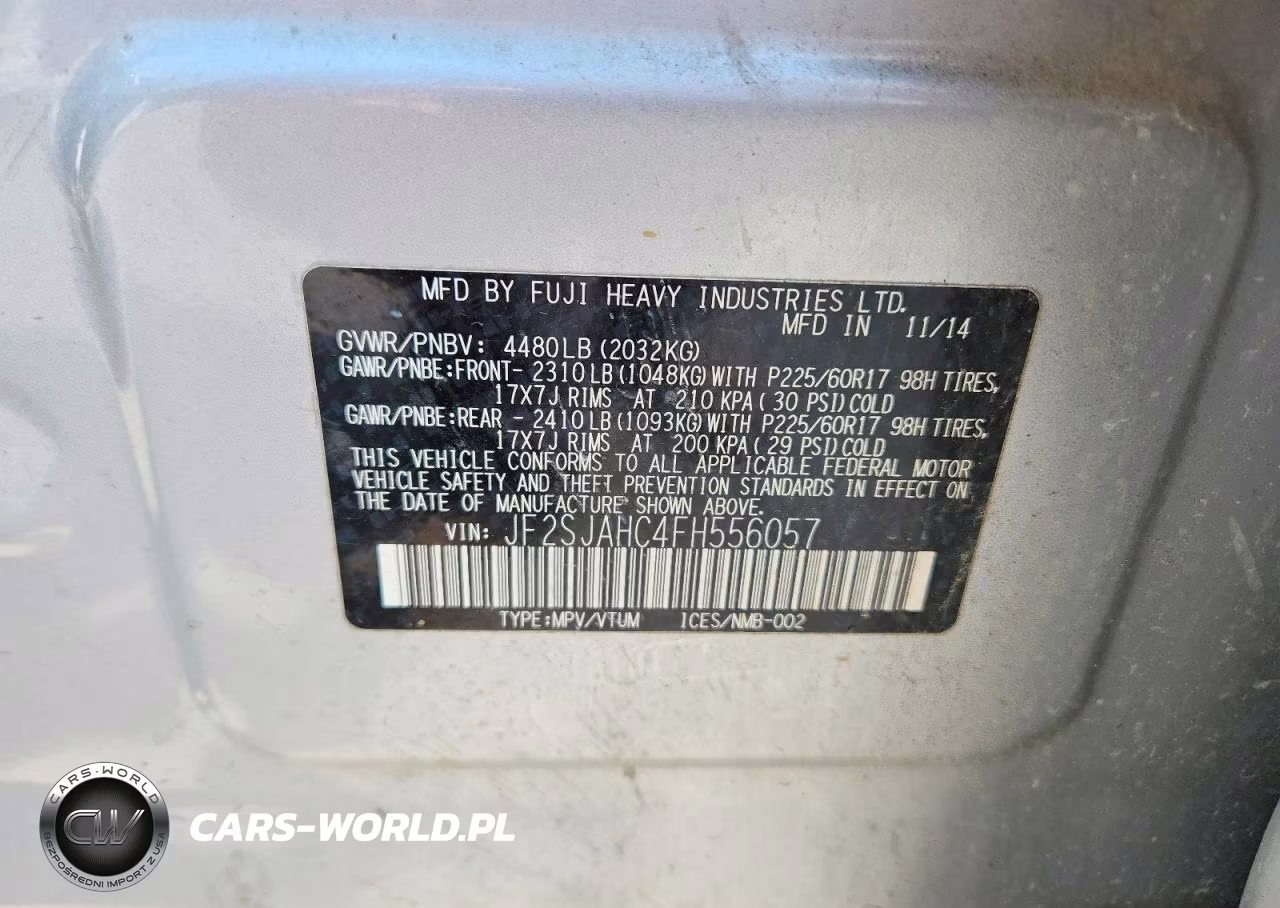 2015 Subaru Forester 2.5I Limited VIN:JF2SJAHC4FH556057 - 13