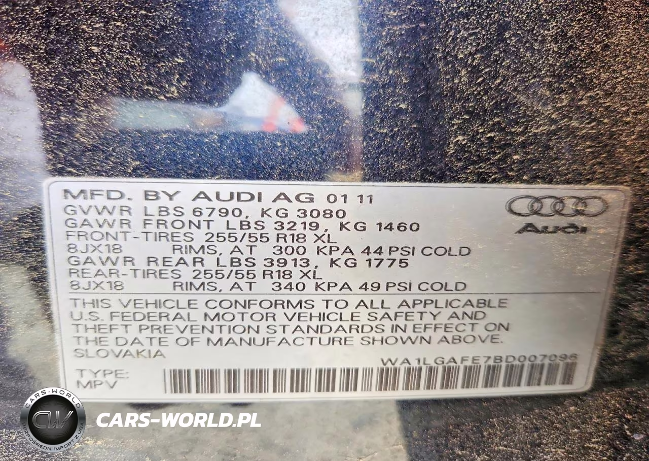 2011 Audi Q7 Premium Plus VIN:WA1LGAFE7BD007096 - 13