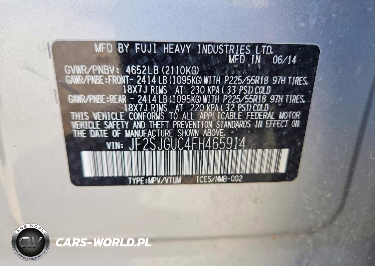 2015 Subaru Forester 2.0Xt Touring VIN:JF2SJGUC4FH465914 - 14