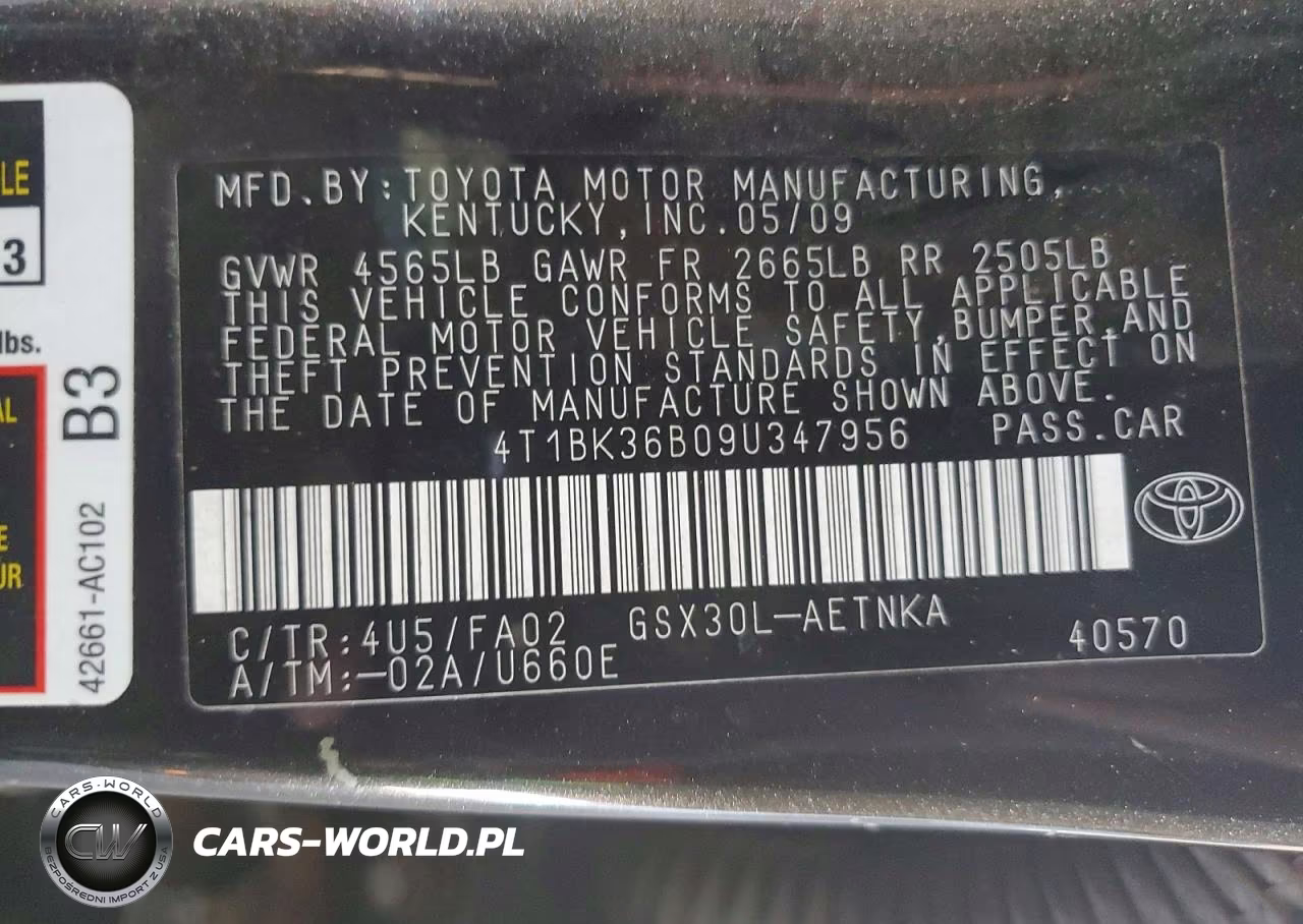 2009 Toyota Avalon Xl VIN:4T1BK36B09U347956 - 12