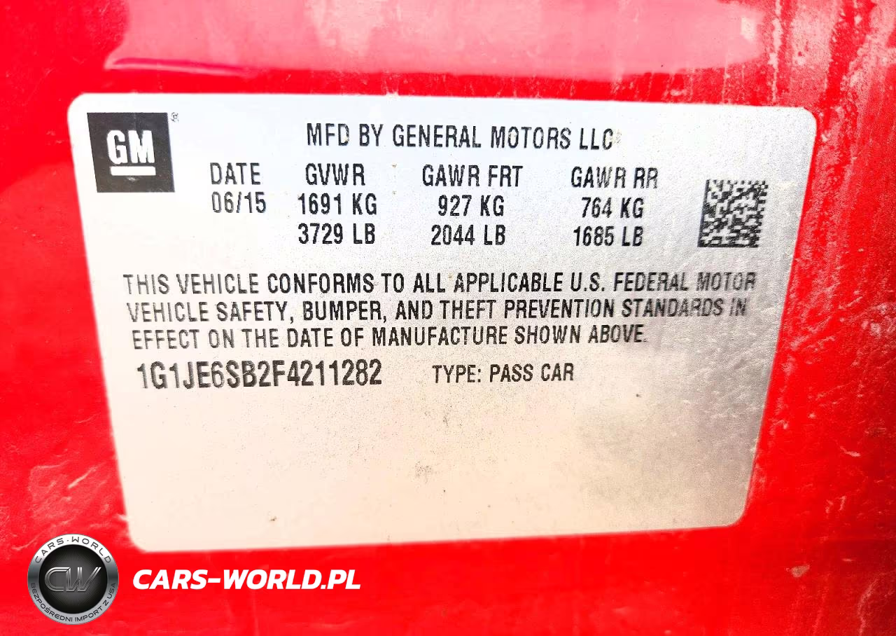 2015 Chevrolet Sonic Ltz VIN:1G1JE6SB2F4211282 - 13