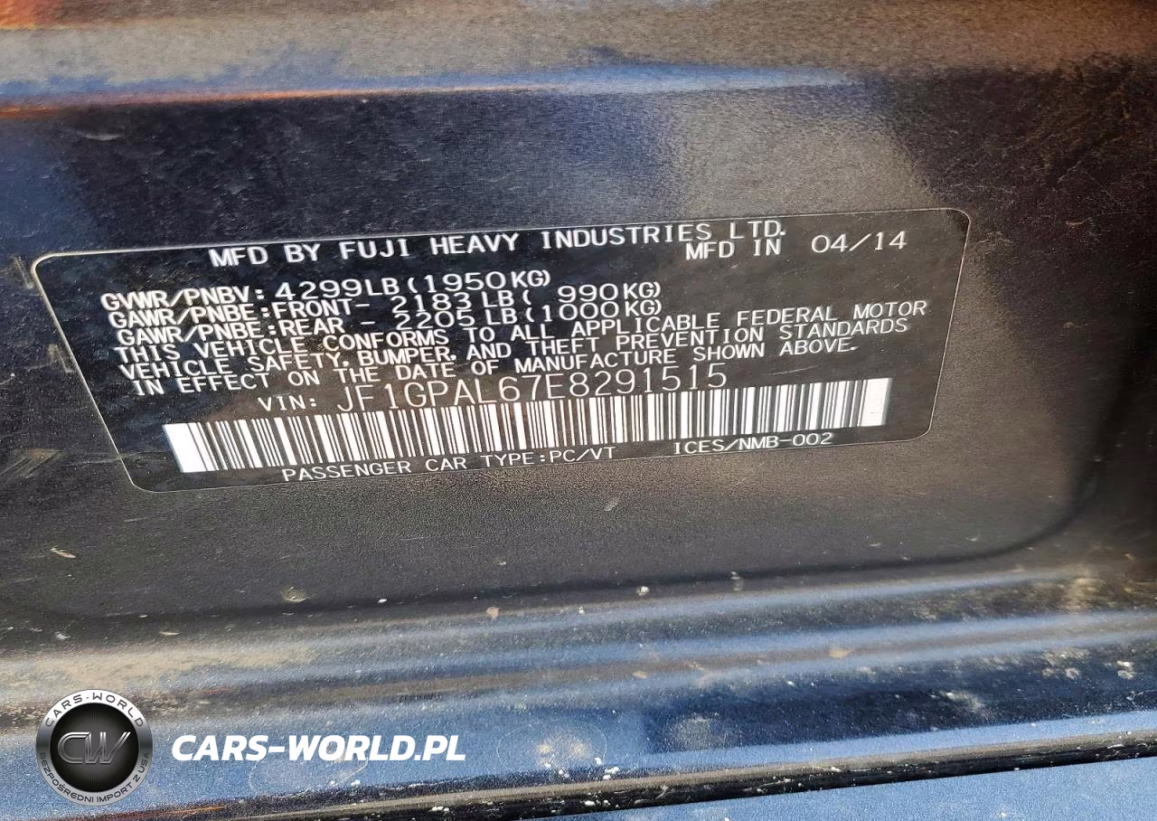 2014 Subaru Impreza Sport Premium VIN:JF1GPAL67E8291515 - 13