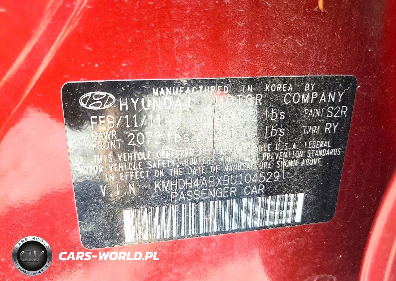 2011 Hyundai Elantra Limited VIN:KMHDH4AEXBU104529 - 12