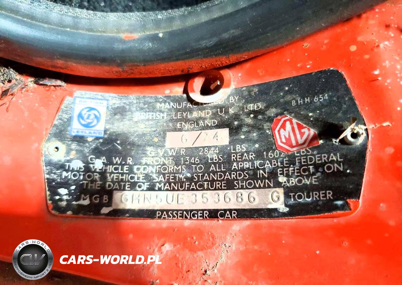 1974 Mgb Gt VIN:GHN5UE353686G - 13