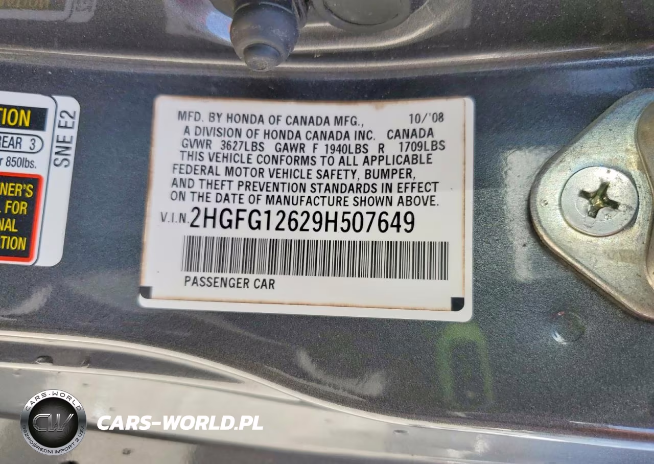 2009 Honda Civic Lx VIN:2HGFG12629H507649 - 13