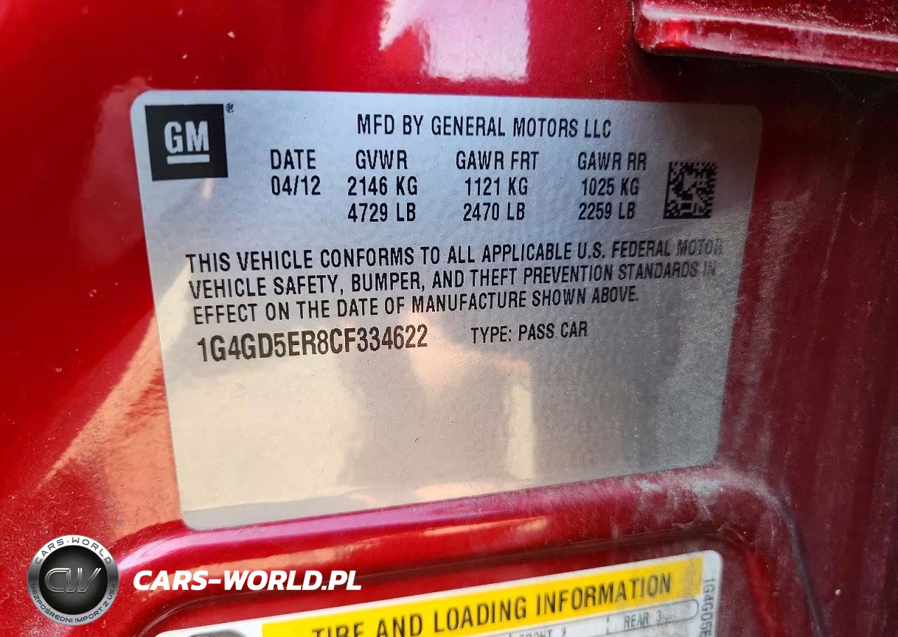 2012 Buick Lacrosse Premium VIN:1G4GD5ER8CF334622 - 13
