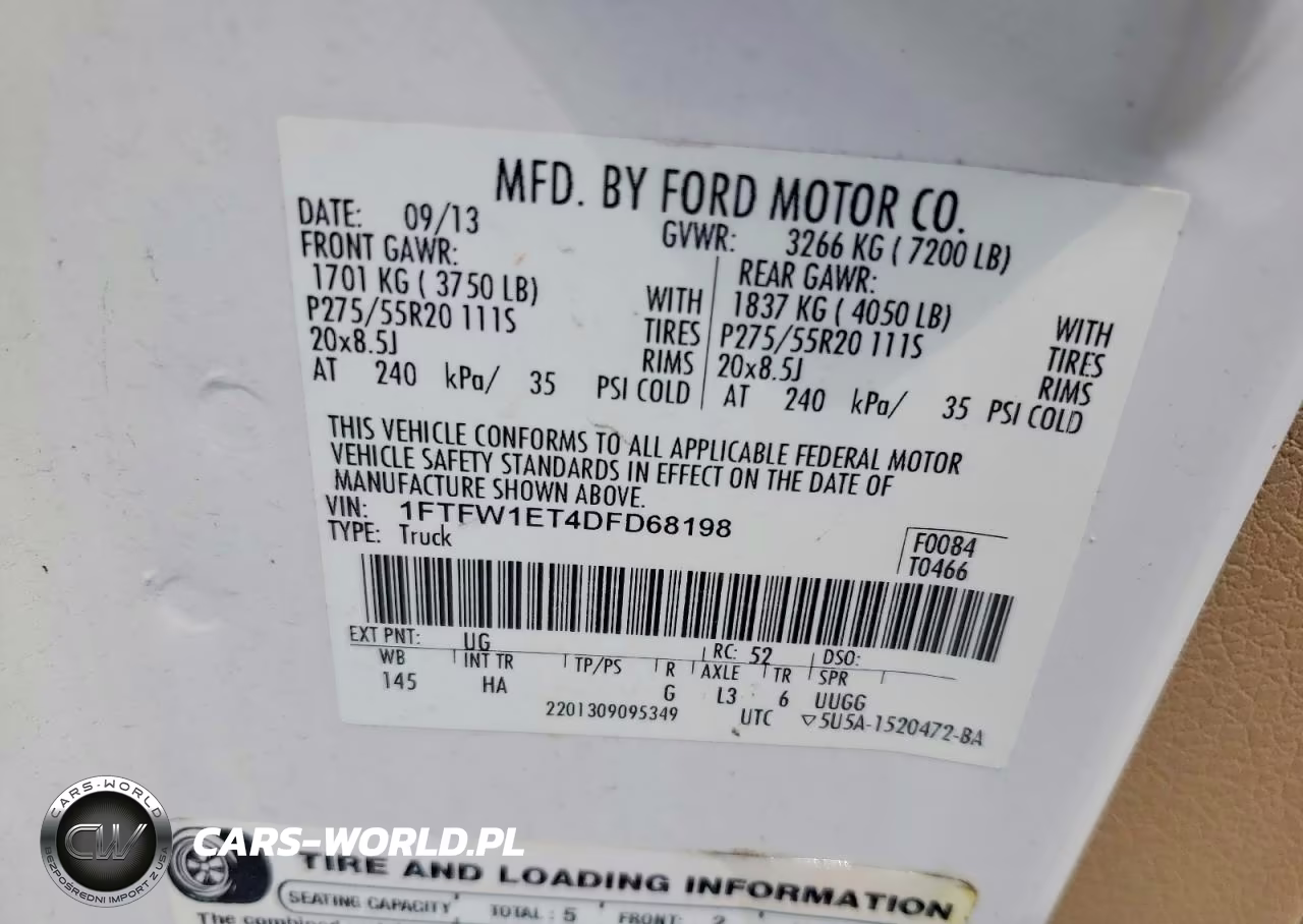 2013 Ford F150 Supercrew VIN:1FTFW1ET4DFD68198 - 13