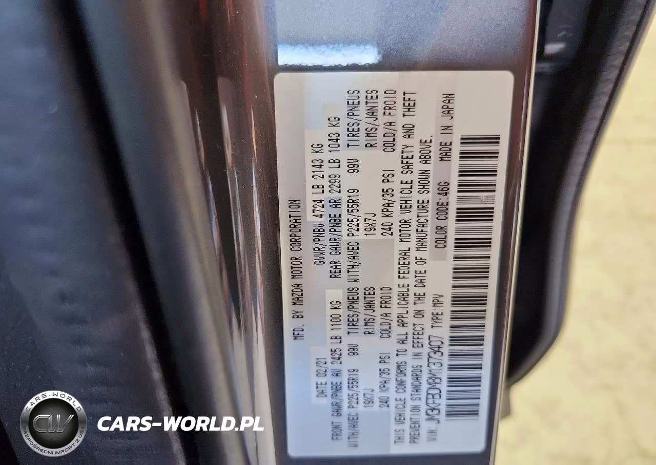 2021 Mazda Cx-5 Grand Touring VIN:JM3KFBDM8M1373407 - 13