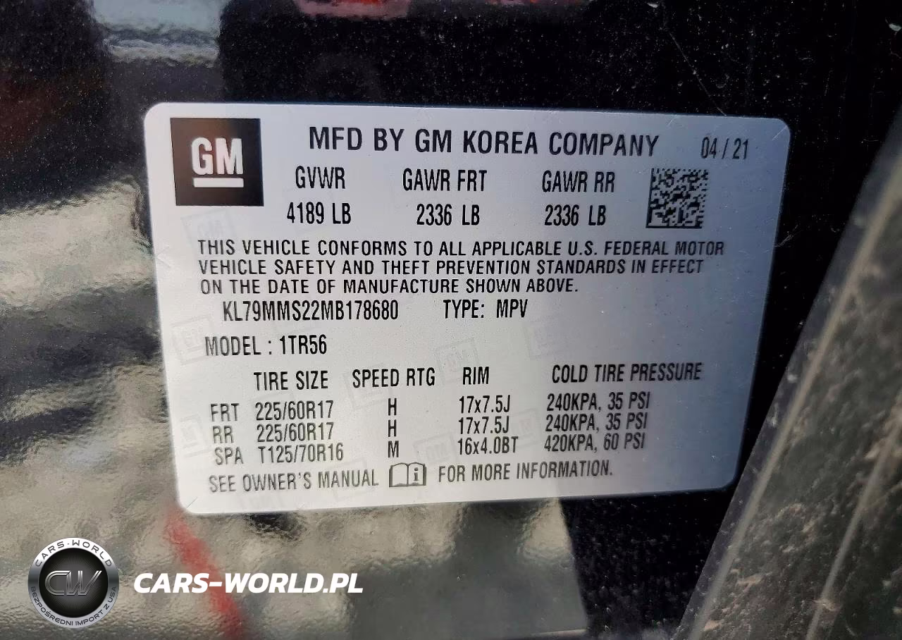 2021 Chevrolet Trailblazer Ls VIN:KL79MMS22MB178680 - 12
