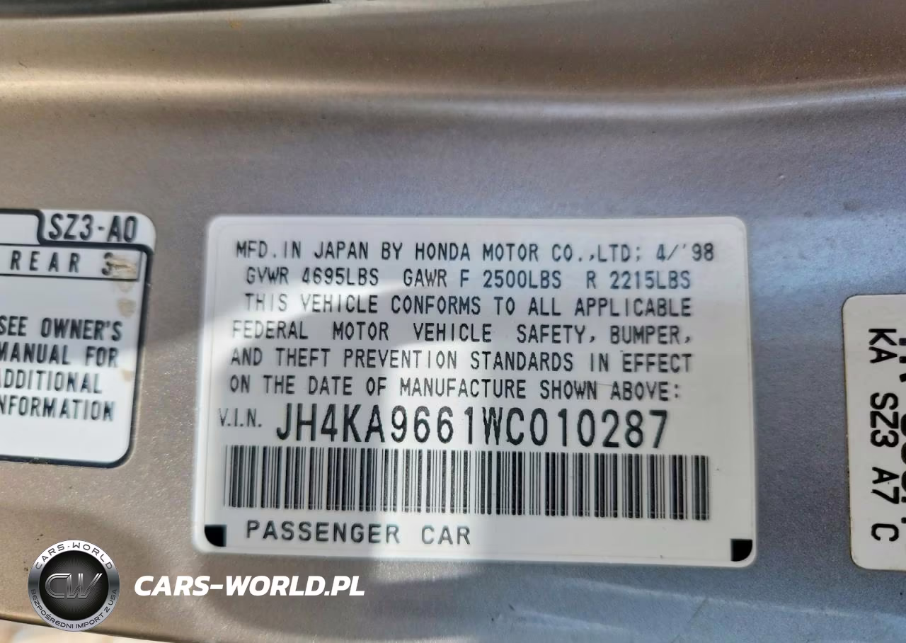 1998 Acura 3.5Rl VIN:JH4KA9661WC010287 - 12