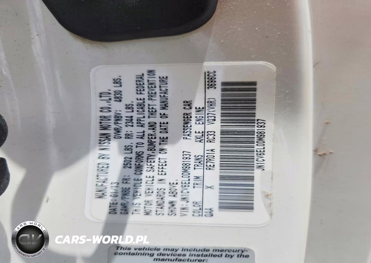 2013 INFINITI G37X VIN:JN1CV6EL0DM981937 - 12