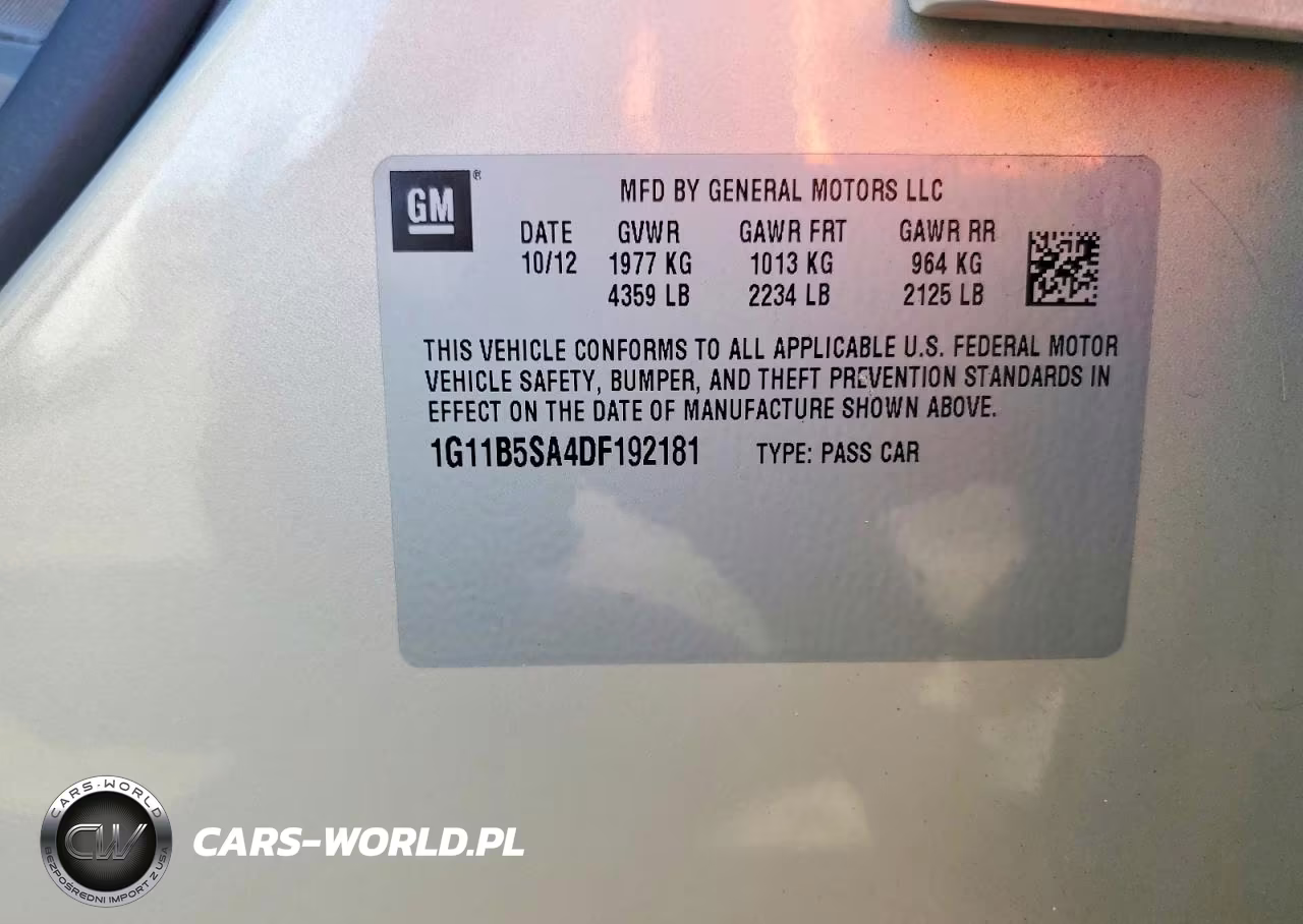2013 Chevrolet Malibu Ls VIN:1G11B5SA4DF192181 - 12