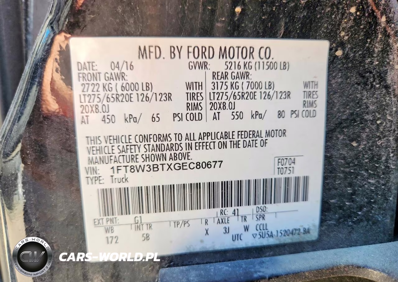 2016 Ford F350 Super Duty VIN:1FT8W3BTXGEC80677 - 13