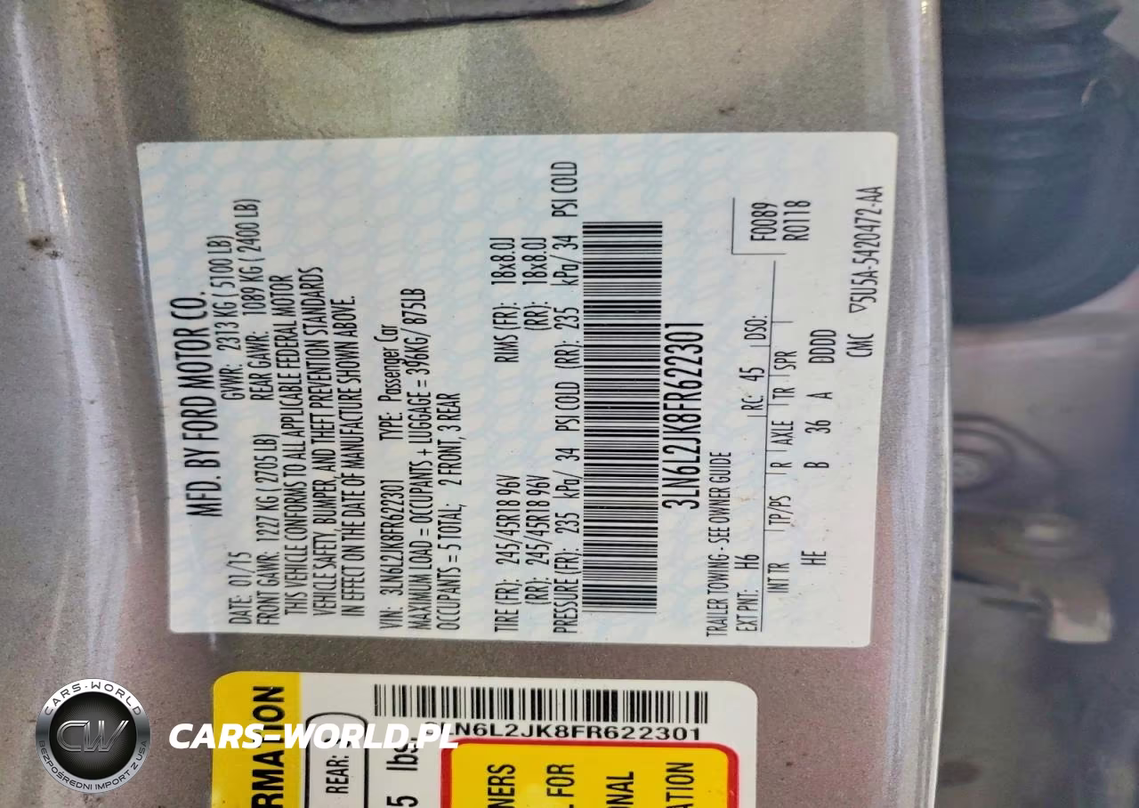 2015 Lincoln Mkz VIN:3LN6L2JK8FR622301 - 13