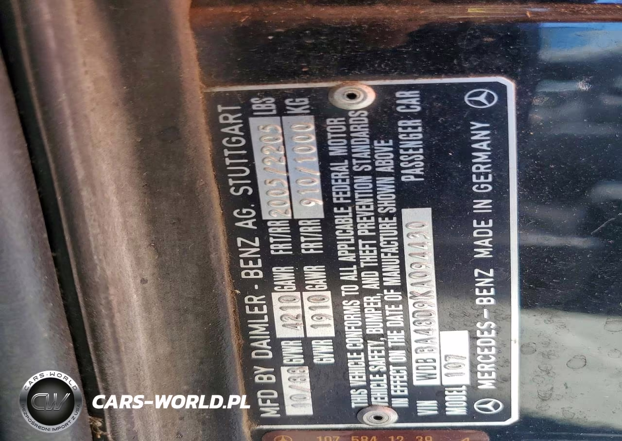 1989 Mercedes-Benz 560 Sl VIN:WDBBA48D9KA094430 - 12