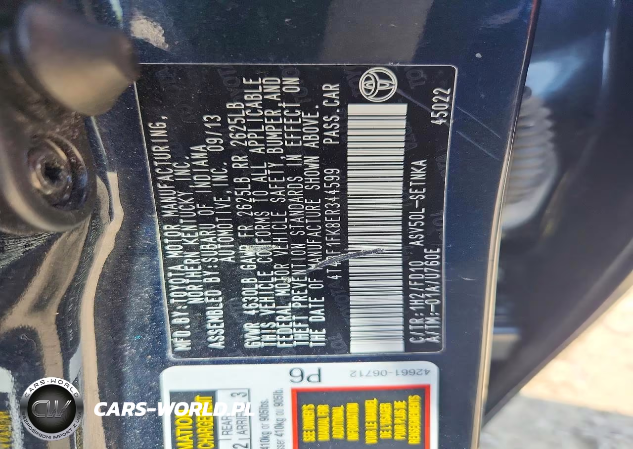 2014 Toyota Camry Le VIN:4T4BF1FK8ER344599 - 12