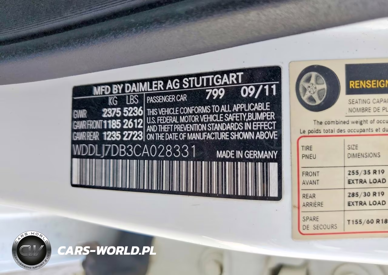 2012 Mercedes-Benz Cls 550 VIN:WDDLJ7DB3CA028331 - 12