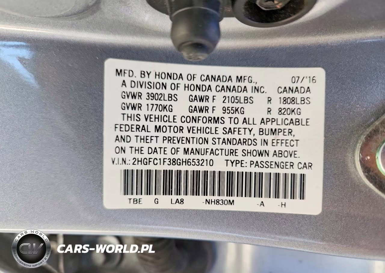 2016 Honda Civic Ex VIN:2HGFC1F38GH653210 - 13