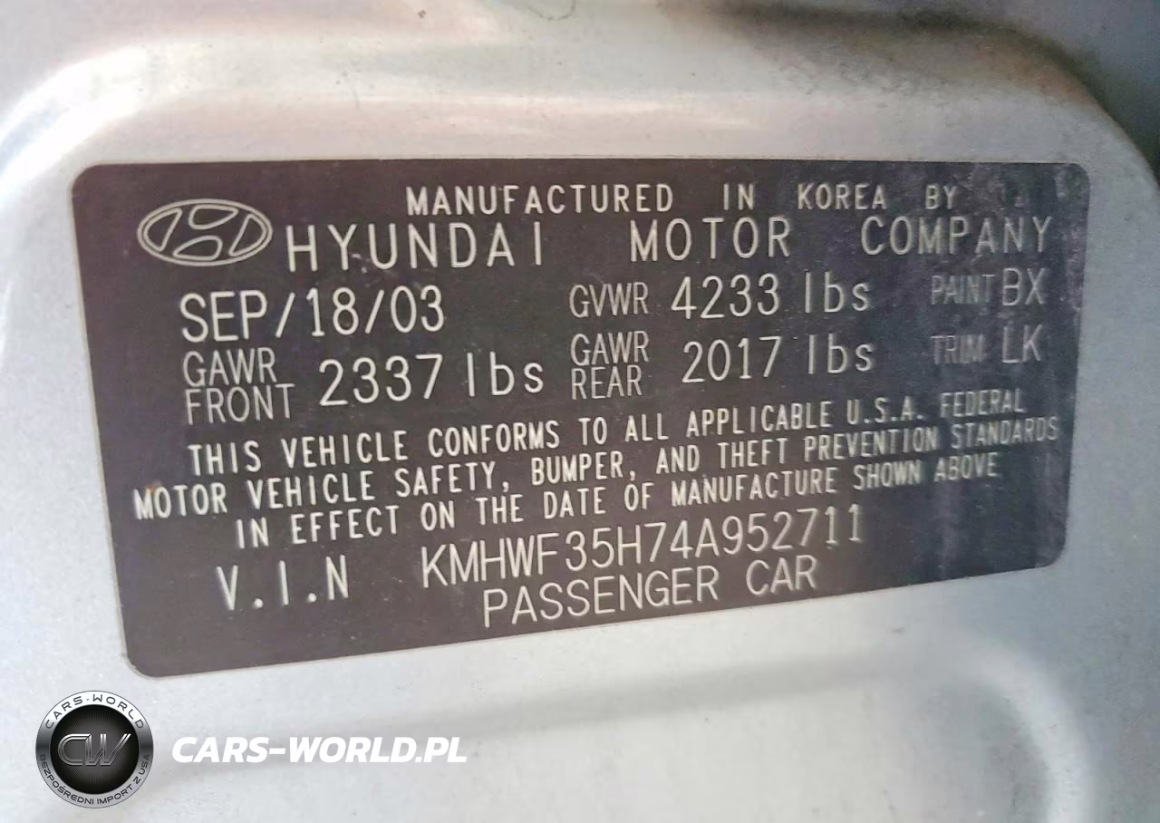 2004 Hyundai Sonata Gls-Lx VIN:KMHWF35H74A952711 - 12