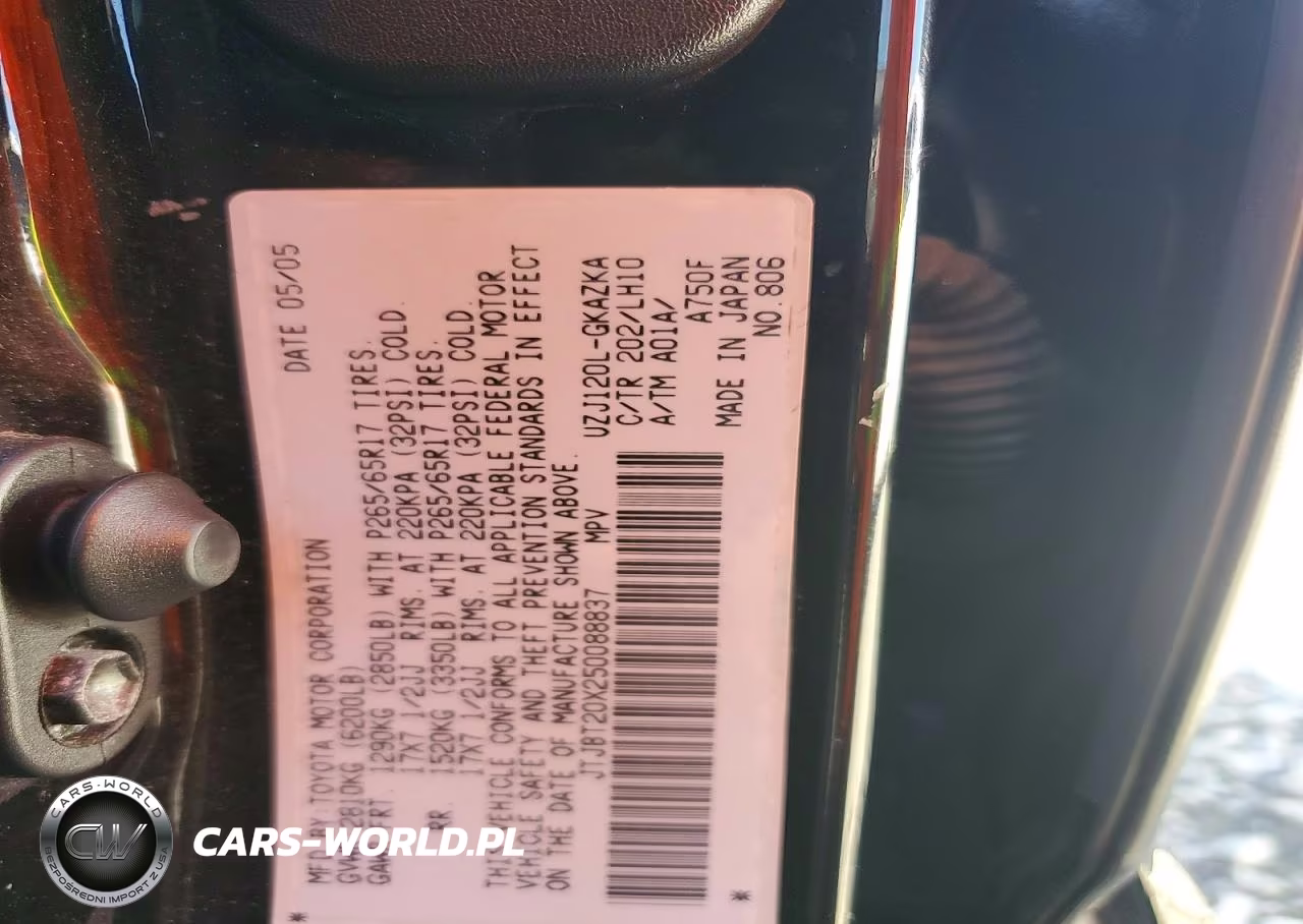 2005 Lexus Gx 470 VIN:JTJBT20X250088837 - 13