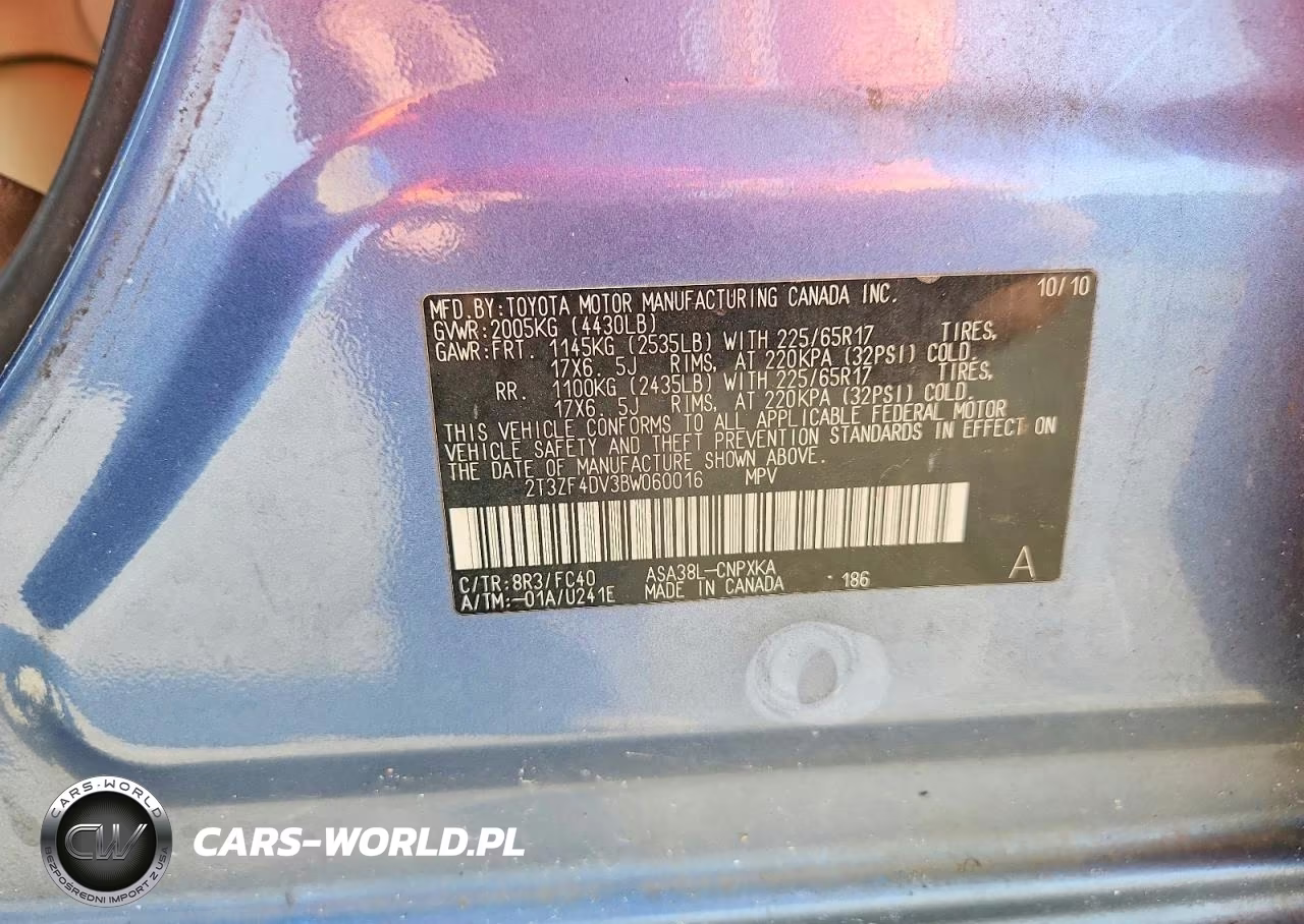 2011 Toyota Rav4 Base VIN:2T3ZF4DV3BW060016 - 13