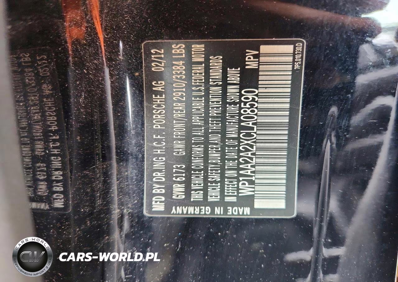 2012 Porsche Cayenne VIN:WP1AA2A2XCLA08590 - 14