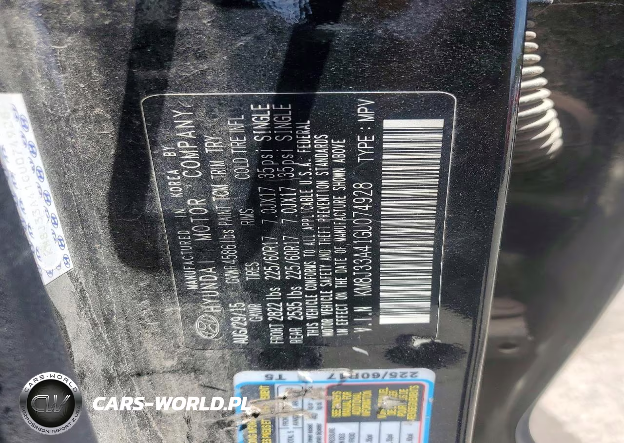2016 Hyundai Tucson Se VIN:KM8J33A41GU074928 - 12