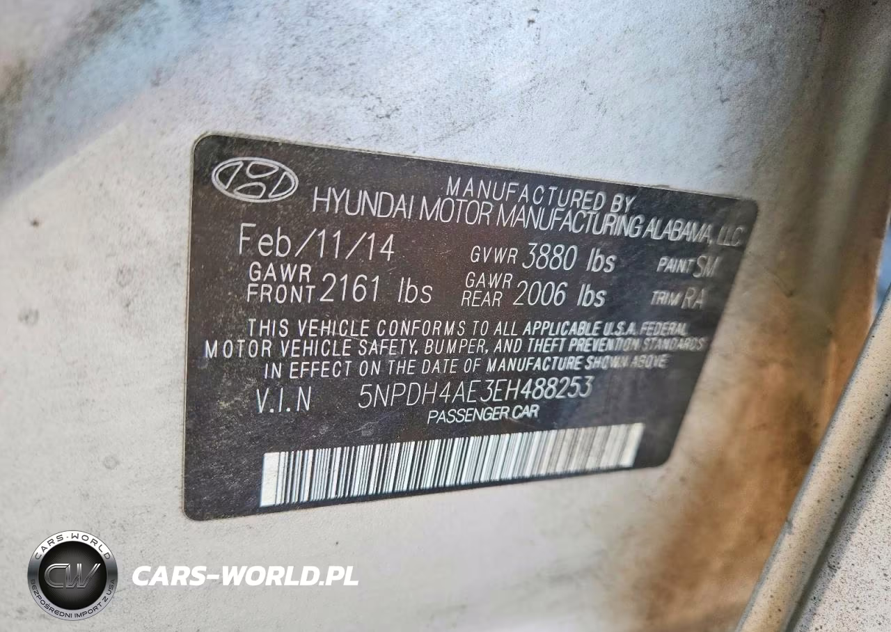 2014 Hyun Elantra Se VIN:5NPDH4AE3EH488253 - 12