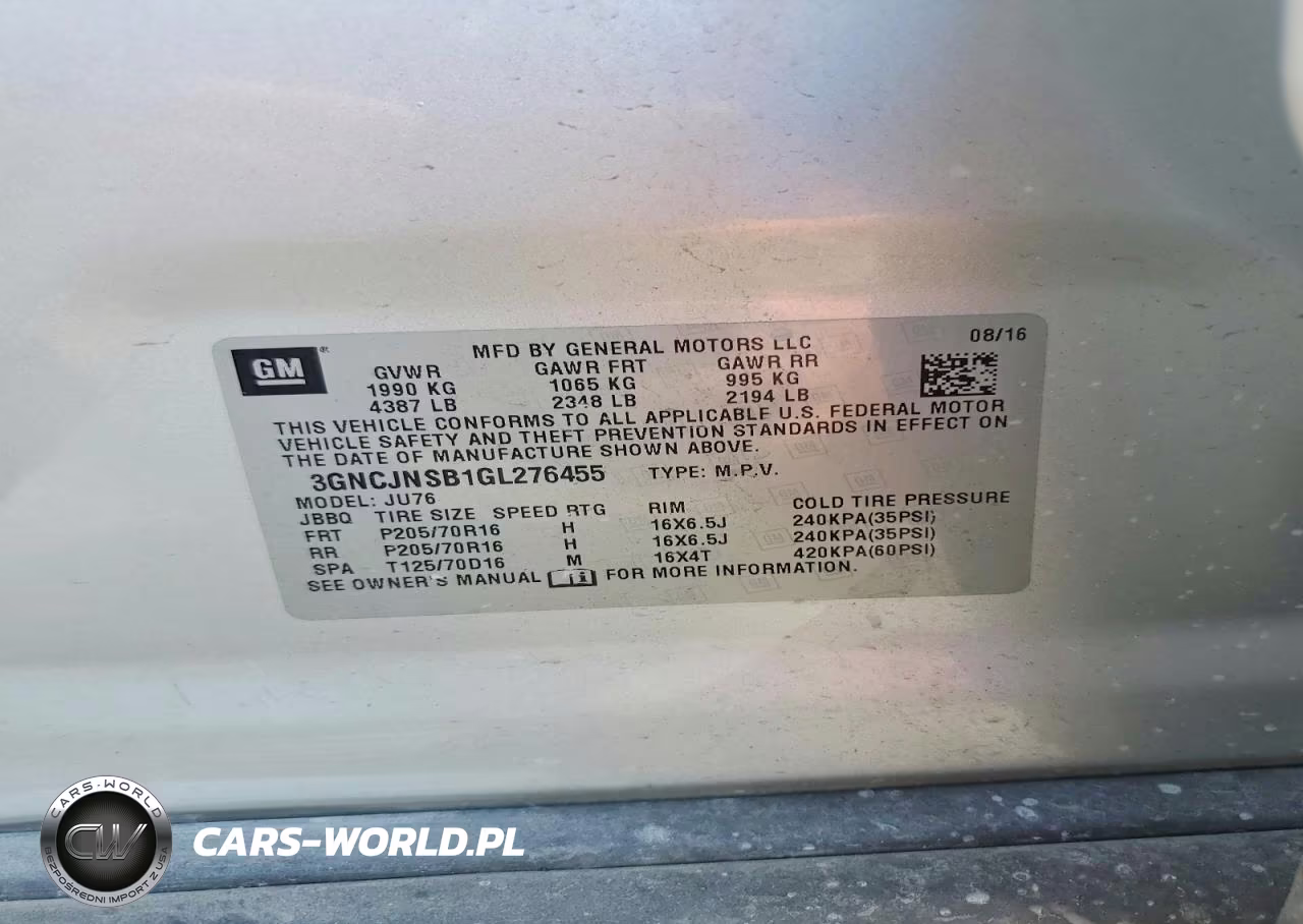 2016 Chevy Trax VIN:3GNCJNSB1GL276455 - 12