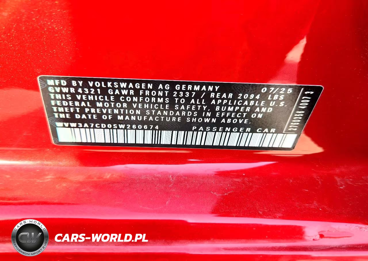 2025 Volkswagen Gti Se VIN:WVW3A7CD0SW260674 - 13