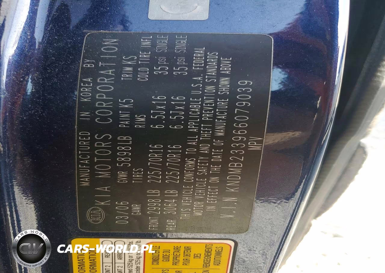 2006 Kia Sedona Lx VIN:KNDMB233966079039 - 13