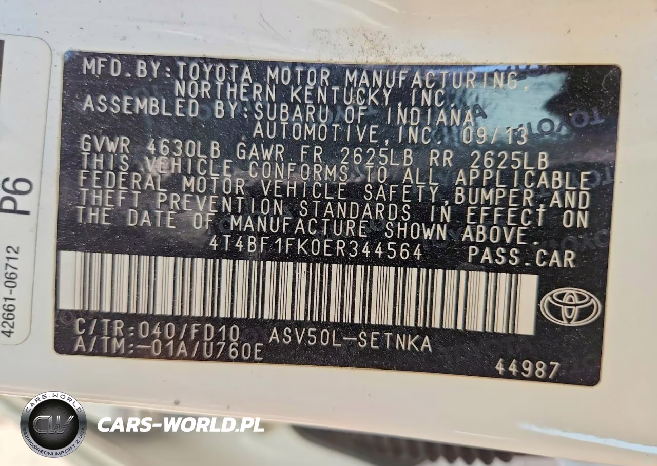 2014 Toyota Camry Le VIN:4T4BF1FK0ER344564 - 12
