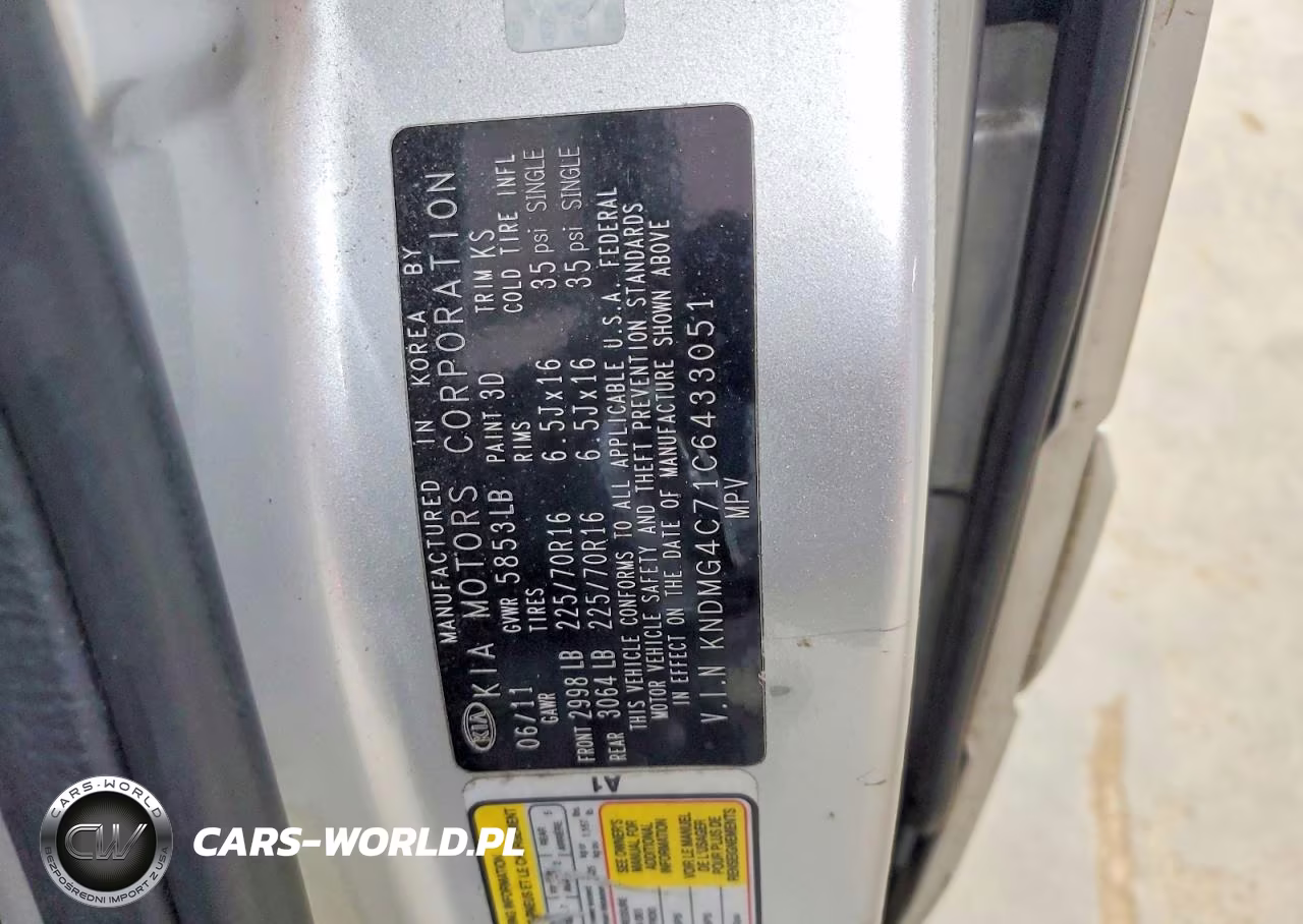 2012 Kia Sedona Lx VIN:KNDMG4C71C6433051 - 13