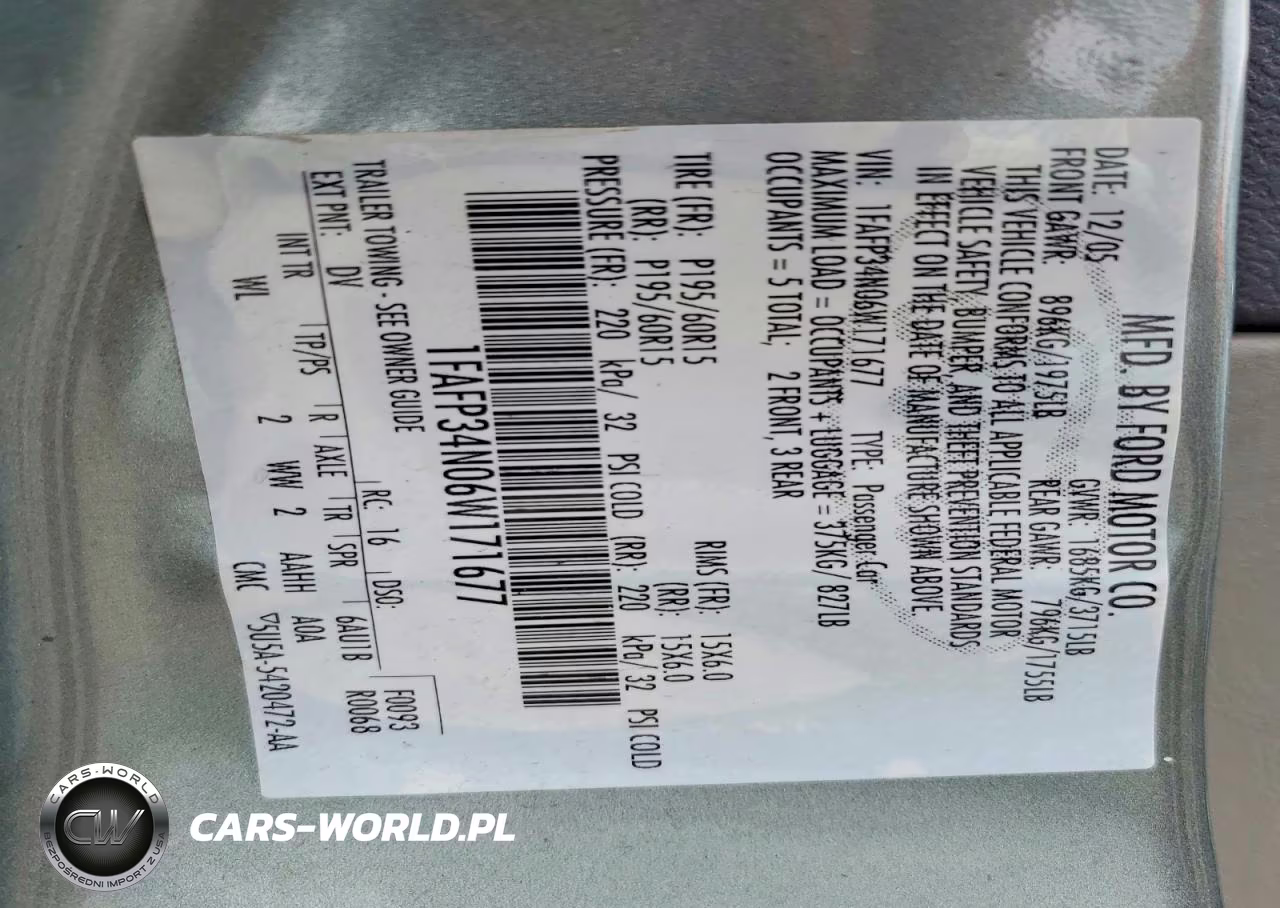 2006 Ford Focus Zx4 VIN:1FAFP34N06W171677 - 12