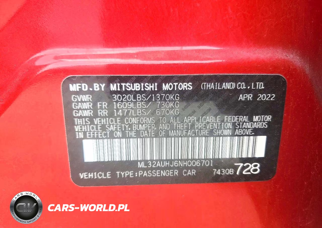 2022 Mitsubishi Mirage Es VIN:ML32AUHJ6NH006701 - 12