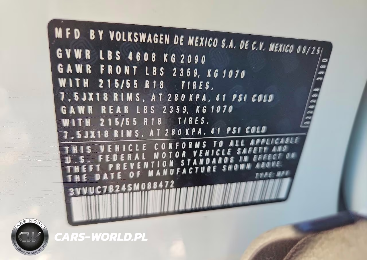 2025 Volkswagen Taos Se VIN:3VVUC7B24SM088472 - 12