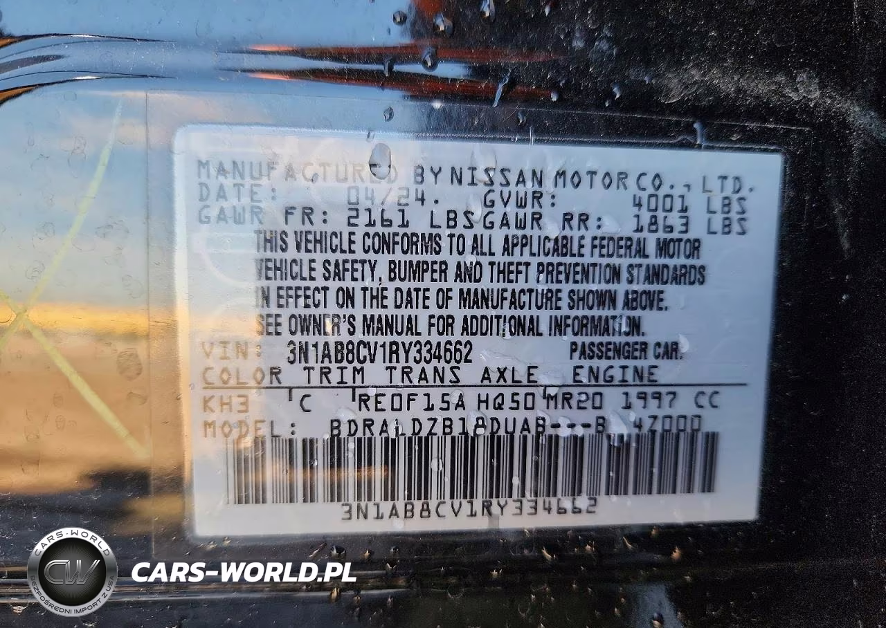 2024 Nissan Sentra Sv VIN:3N1AB8CV1RY334662 - 12