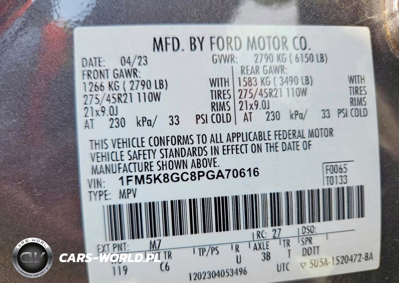 2023 Ford Explorer St VIN:1FM5K8GC8PGA70616 - 10