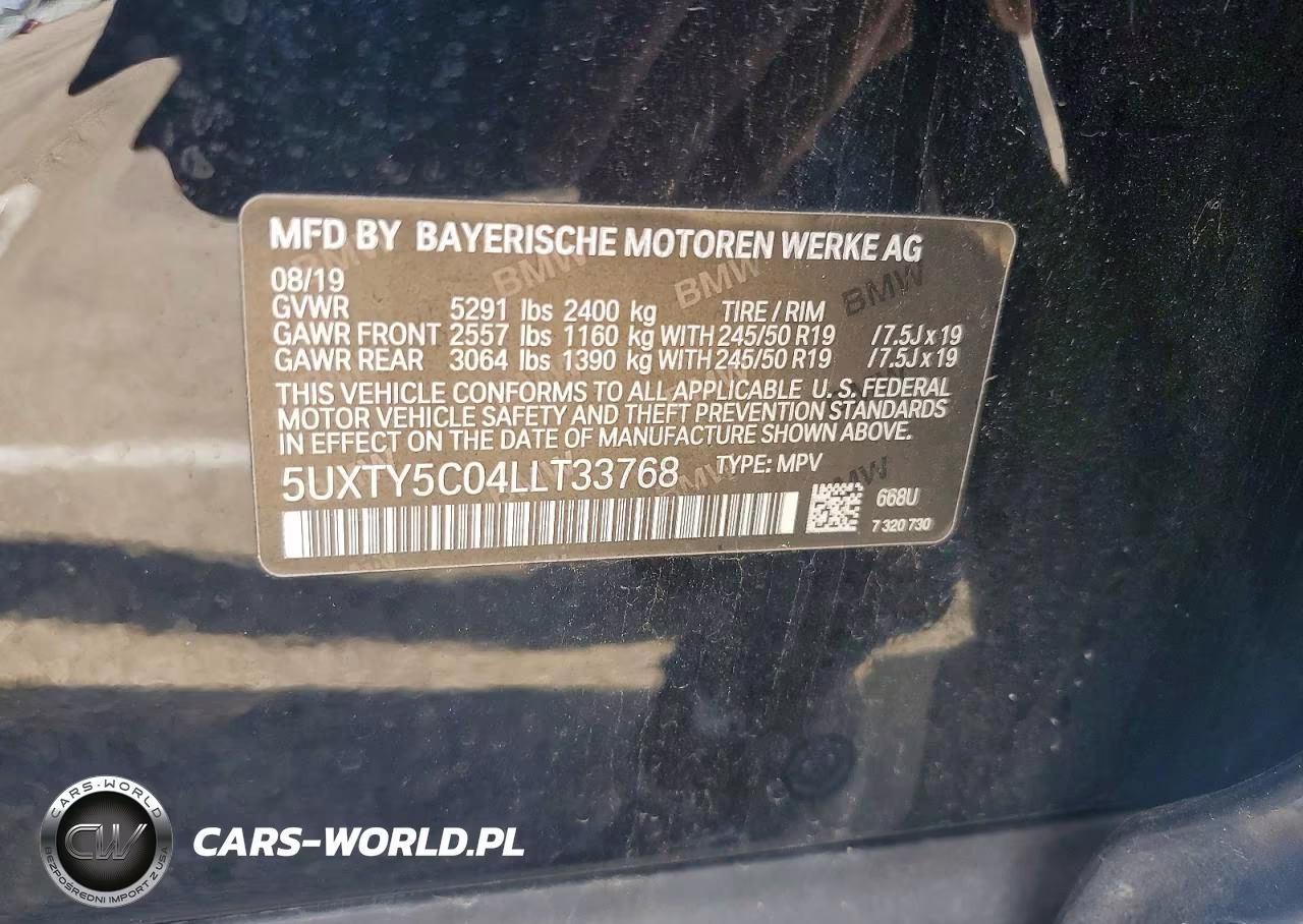 2020 BMW X3 xDrive30I VIN:5UXTY5C04LLT33768 - 13