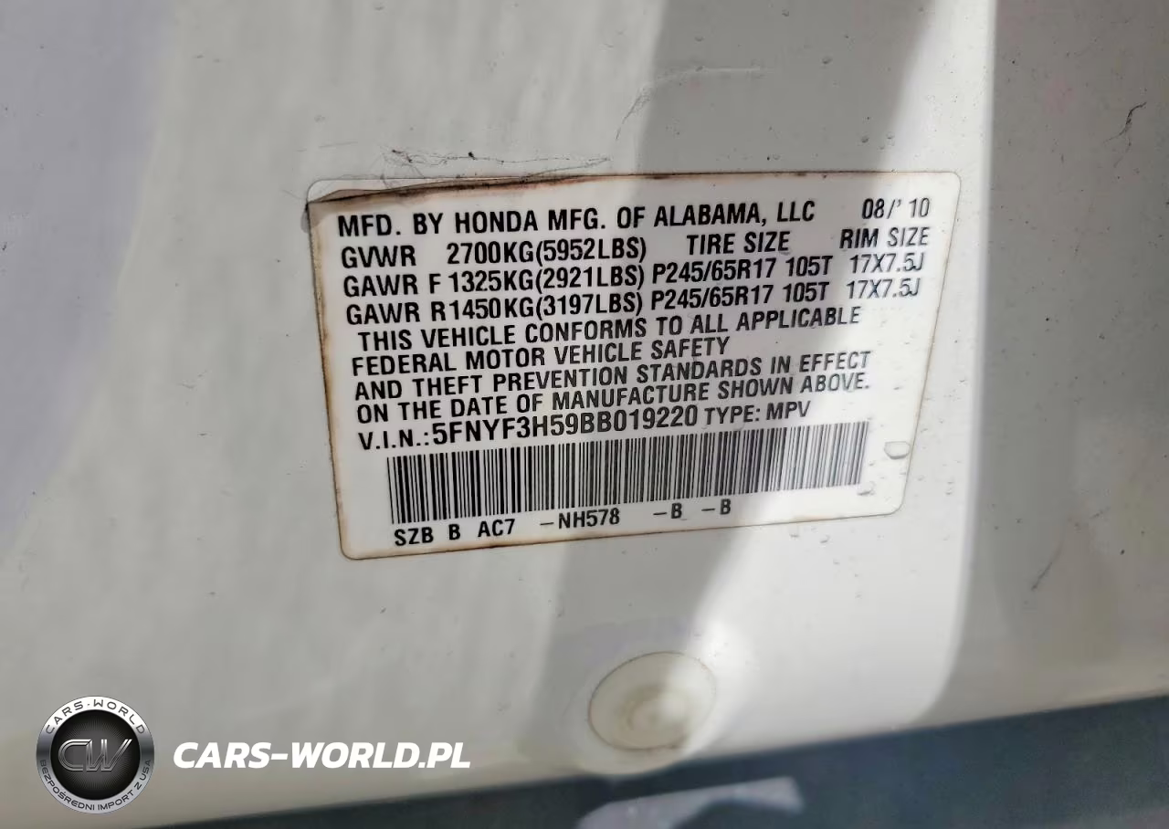 2011 Honda Pilot Exl VIN:5FNYF3H59BB019220 - 14